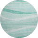 8' Aqua And Ivory Abstract Washable Round Rug With UV Protection