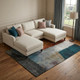 8' X 10' Copper Ivory And Teal Abstract Washable Area Rug With UV Protection