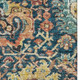 8' X 10' Navy Blue Coral And Gold Damask Washable Area Rug With UV Protection