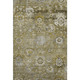 5' X 8' Brown Gray And Gold Floral Washable Area Rug With UV Protection