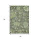 10' X 14' Fern Green And Gray Floral Washable Area Rug With UV Protection