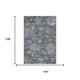 9' X 12' Taupe Blue And Brown Floral Washable Area Rug With UV Protection