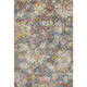 8' X 10' Gold Coral And Blue Abstract Geometric Washable Area Rug With UV Protection