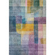 9' X 12' Blue Gold And Purple Abstract Washable Area Rug With UV Protection