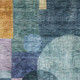 3' X 5' Blue Purple And Gold Geometric Washable Area Rug With UV Protection