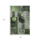 3' X 5' Fern Green Gray And Silver Geometric Washable Area Rug With UV Protection