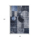 8' X 10' Navy Blue Silver And Charcoal Geometric Washable Area Rug With UV Protection