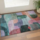 3' X 5' Green Orange Purple And Teal Abstract Geometric Washable Area Rug With UV Protection