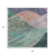 5' X 8' Green Orange Purple And Teal Abstract Geometric Washable Area Rug With UV Protection
