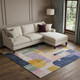 8' X 10' Plum Gold And Navy Blue Abstract Geometric Washable Area Rug With UV Protection