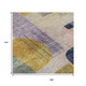 9' X 12' Plum Gold And Navy Blue Abstract Geometric Washable Area Rug With UV Protection