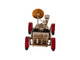 5" Red And Silver Metal Hand Painted Model Car Tabletop Sculpture