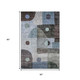 5' X 8' Blue Gray And Silver Geometric Washable Area Rug With UV Protection