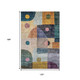 10' X 14' Green Teal Orange And Purple Geometric Washable Area Rug With UV Protection
