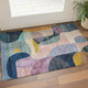 3' X 5' Green Purple Gold And Teal Abstract Geometric Washable Area Rug With UV Protection