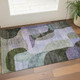 3' X 5' Olive Green Purple And Brown Abstract Geometric Washable Area Rug With UV Protection