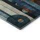 10' X 14' Blue Copper And Ivory Geometric Washable Area Rug With UV Protection