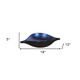 19" Black And Blue Solid Wood Novelty Centerpiece Bowl