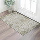 3' X 5' Taupe Beige And Gold Abstract Washable Area Rug With UV Protection