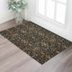 3' X 5' Black Gold And Blue Oriental Washable Area Rug With UV Protection
