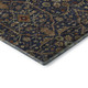 5' X 8' Navy Blue Gold And Copper Oriental Washable Area Rug With UV Protection