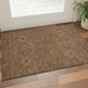 3' X 5' Rust Gold And Blue Oriental Washable Area Rug With UV Protection