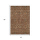 10' X 14' Rust Gold And Blue Oriental Washable Area Rug With UV Protection