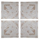 Set of Four White Wood Square Framed Art