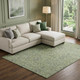 8' X 10' Lime Green And Gray Oriental Washable Area Rug With UV Protection