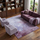 9' X 12' Purple And Lavender Abstract Washable Area Rug With UV Protection