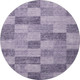8' Purple And Lavender Geometric Washable Round Rug With UV Protection