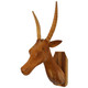 28" Brown Solid Wood Elk Head Hanging Dimensional Sculpture