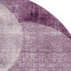8' Purple Lilac And Mauve Geometric Washable Round Rug With UV Protection