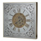 32" Gold And Silver Metal Analog Distressed Square Wall Clock