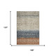 10' X 14' Brown Beige And Navy Blue Geometric Washable Area Rug With UV Protection