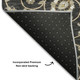 8' Black Ivory And Gray Moroccan Washable Round Rug With UV Protection