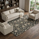 9' X 12' Black Ivory And Gray Moroccan Washable Area Rug With UV Protection