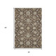 3' X 5' Chocolate Ivory And Gray Moroccan Washable Area Rug With UV Protection
