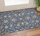 3' X 5' Navy Blue Beige And Ivory Moroccan Washable Area Rug With UV Protection