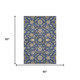 5' X 8' Navy Blue Beige And Ivory Moroccan Washable Area Rug With UV Protection
