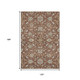 10' X 14' Rust Gray And Ivory Moroccan Washable Area Rug With UV Protection