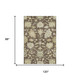 8' X 10' Chocolate Beige And Ivory Floral Medallion Washable Area Rug With UV Protection
