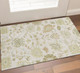 3' X 5' Ivory Beige And Copper Floral Medallion Washable Area Rug With UV Protection