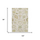 8' X 10' Ivory Beige And Copper Floral Medallion Washable Area Rug With UV Protection