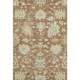 5' X 8' Rust Ivory And Beige Floral Medallion Washable Area Rug With UV Protection