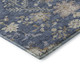 8' Blue Beige And Gray Floral Washable Round Rug With UV Protection