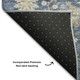 10' X 14' Blue Beige And Gray Floral Washable Area Rug With UV Protection