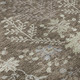 8' Brown Beige And Blue Floral Washable Round Rug With UV Protection