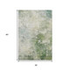 3' X 5' Artichoke Green And Beige Abstract Washable Area Rug With UV Protection