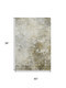 3' X 5' Wheat Ivory And Taupe Abstract Washable Area Rug With UV Protection